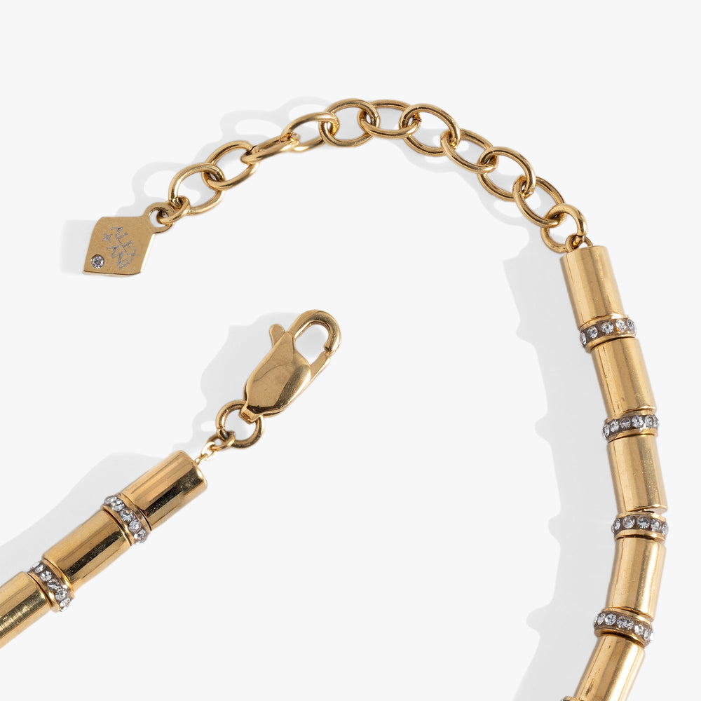 Tube Bead and Crystal Chain Bracelet, Bracelets, $ 48.00, A Moment Of Now™