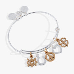 Mixed Symbol Multi-Charm Bangle, Bracelets, $ 23.90, A Moment Of Now™