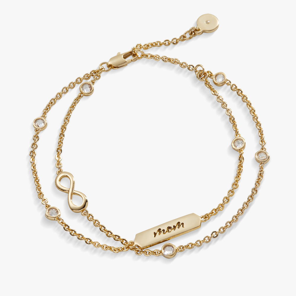 Mom Infinity Chain Double Strand Bracelet, Bracelets, $ 38.00, A Moment Of Now™