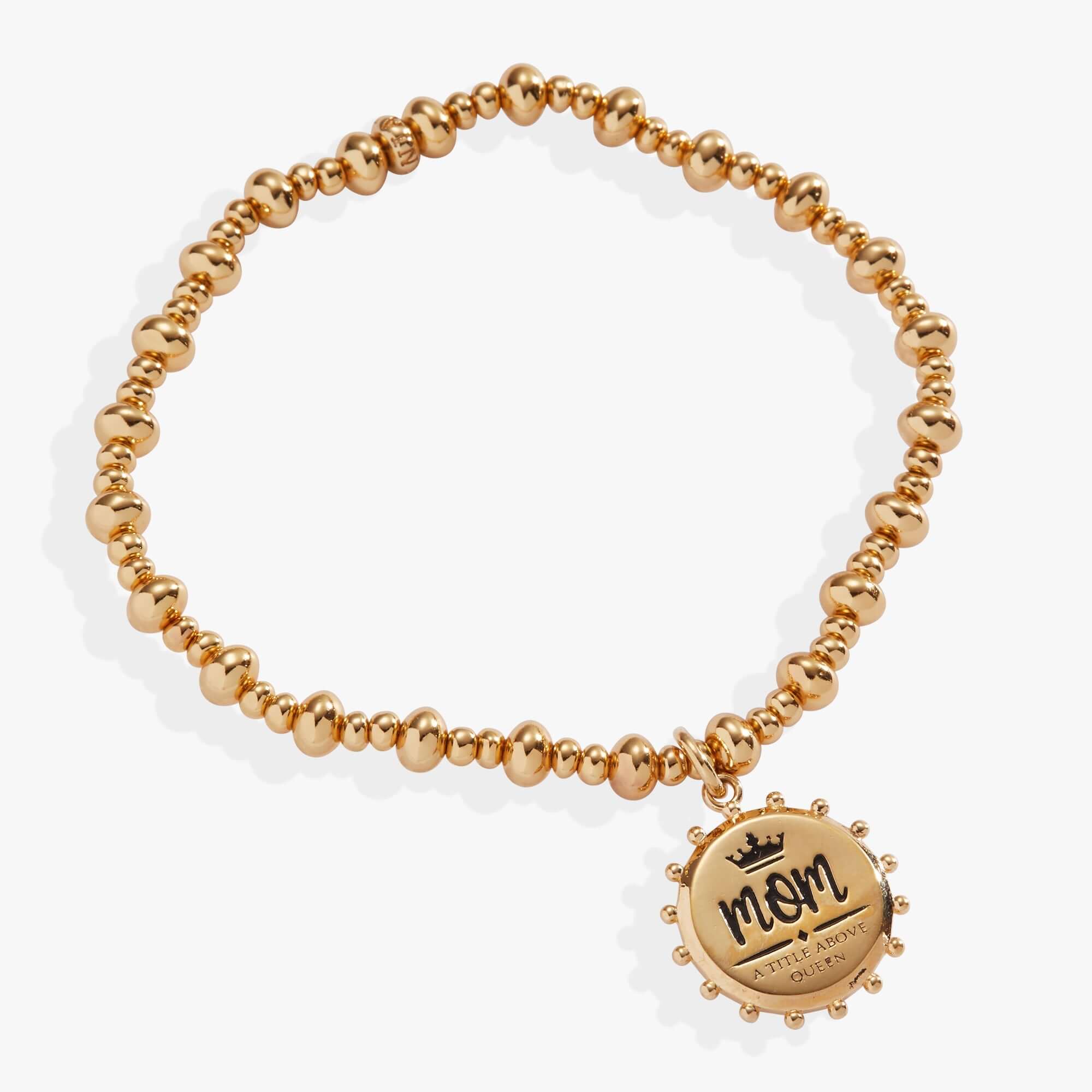 'Mom, A Title Above Queen' Beaded Stretch Charm Bracelet, Bracelets, $ 21.90, A Moment Of Now™