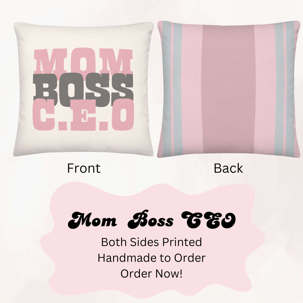 Mom Boss C.E.O Graphic Premium Pillow - Celebrate Her, Throw Pillows, $ 55.50, A Moment Of Now™