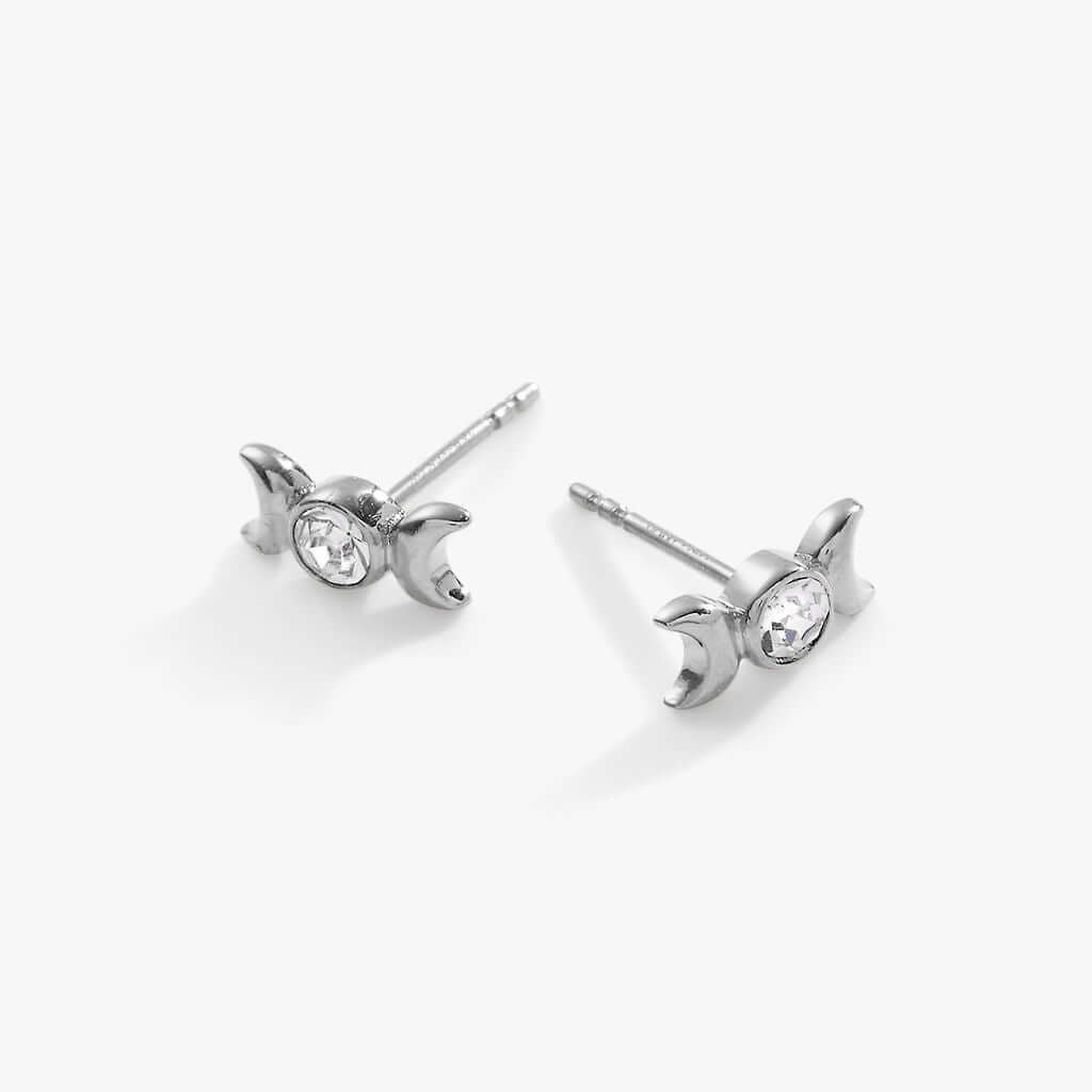 Crystal Lunar Phase Mini Stud Earrings, Earrings, $ 24.90, A Moment Of Now™