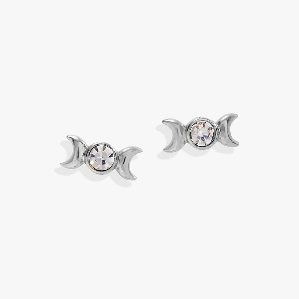 Crystal Lunar Phase Mini Stud Earrings, Earrings, $ 24.90, A Moment Of Now™