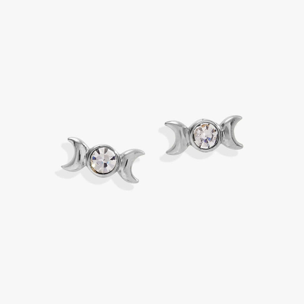 Crystal Lunar Phase Mini Stud Earrings, Earrings, $ 24.90, A Moment Of Now™