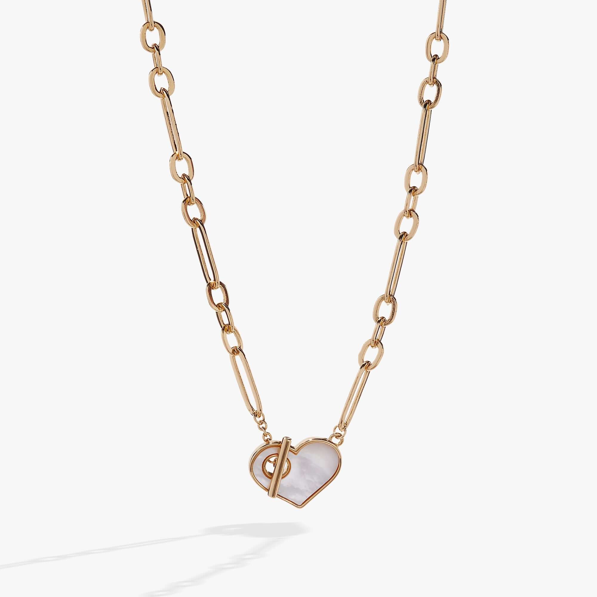 Heart Mother of Pearl Toggle Necklace, Necklaces, $ 48.00, A Moment Of Now™