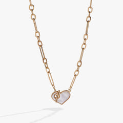 Heart Mother of Pearl Toggle Necklace, Necklaces, $ 48.00, A Moment Of Now™