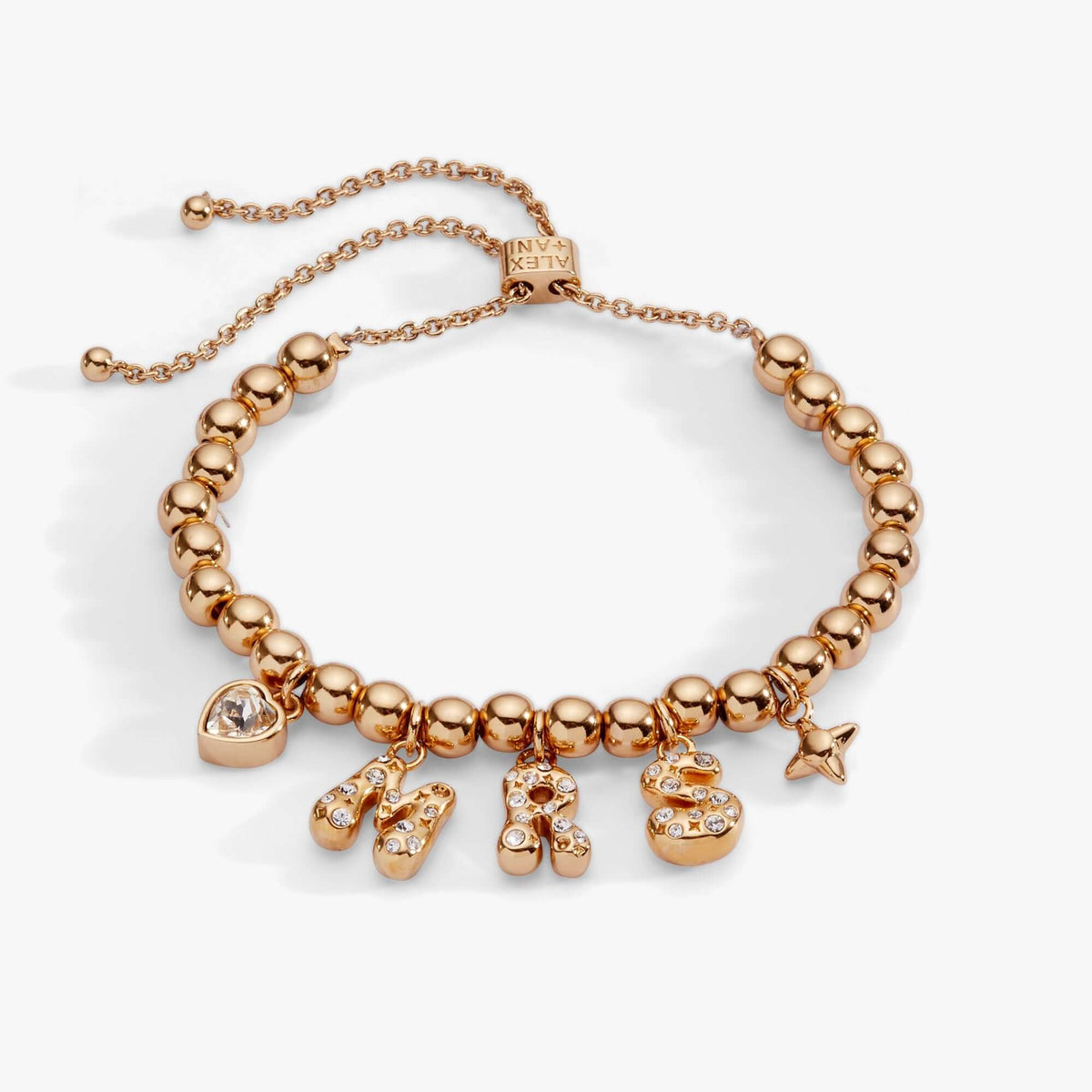 'Mrs" Beaded Bubble Bolo Bracelet