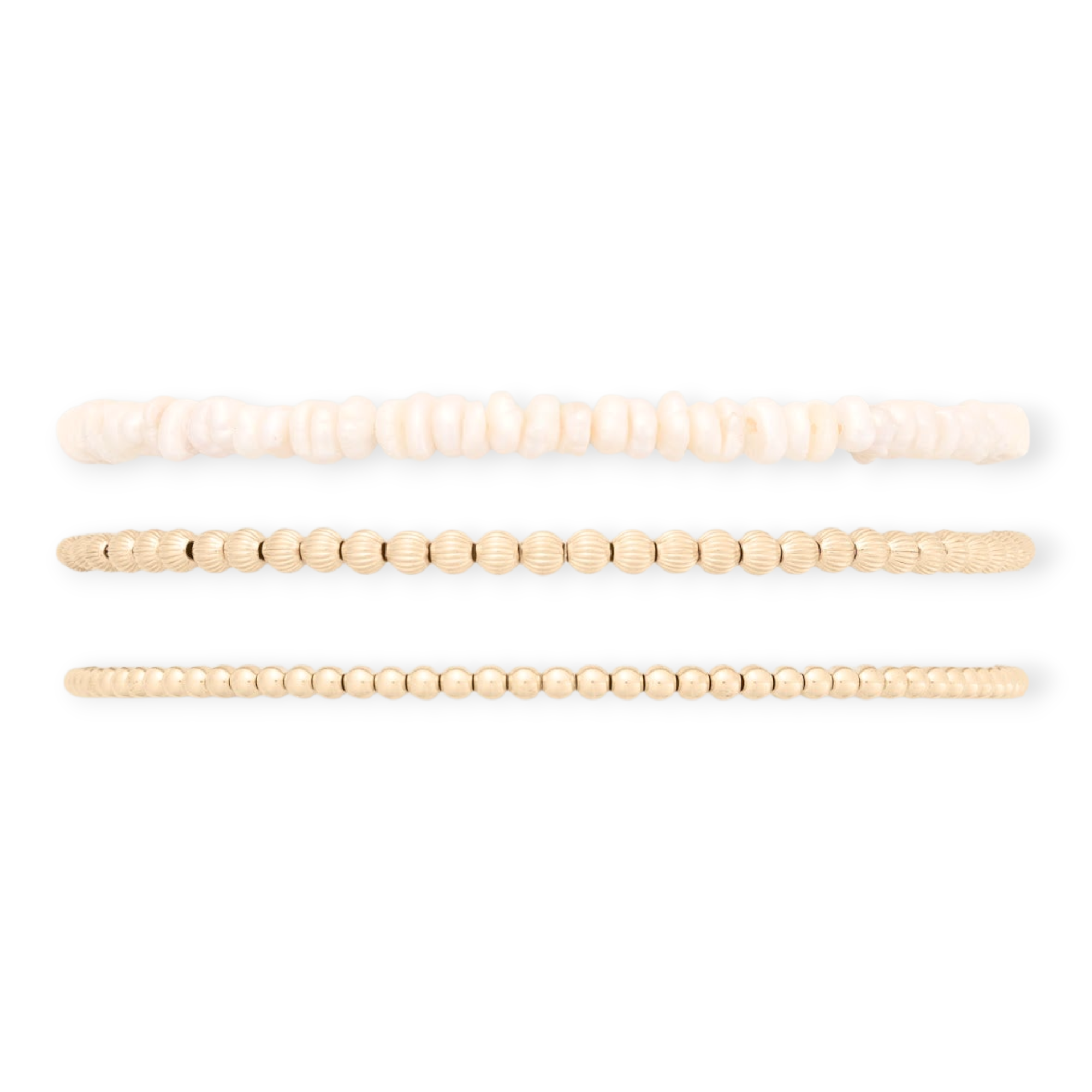 Bri Triple Bracelet Stack | 14K Gold Filled & Pearl, Bracelets, $ 182.00, A Moment Of Now™