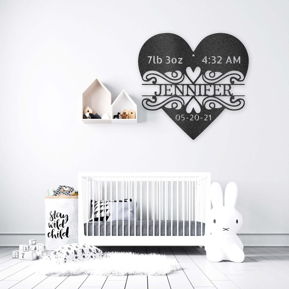 Custom Newborn Love Monogram Steel Metal Wall Decal, Metal Signs, $ 62.95, A Moment Of Now™