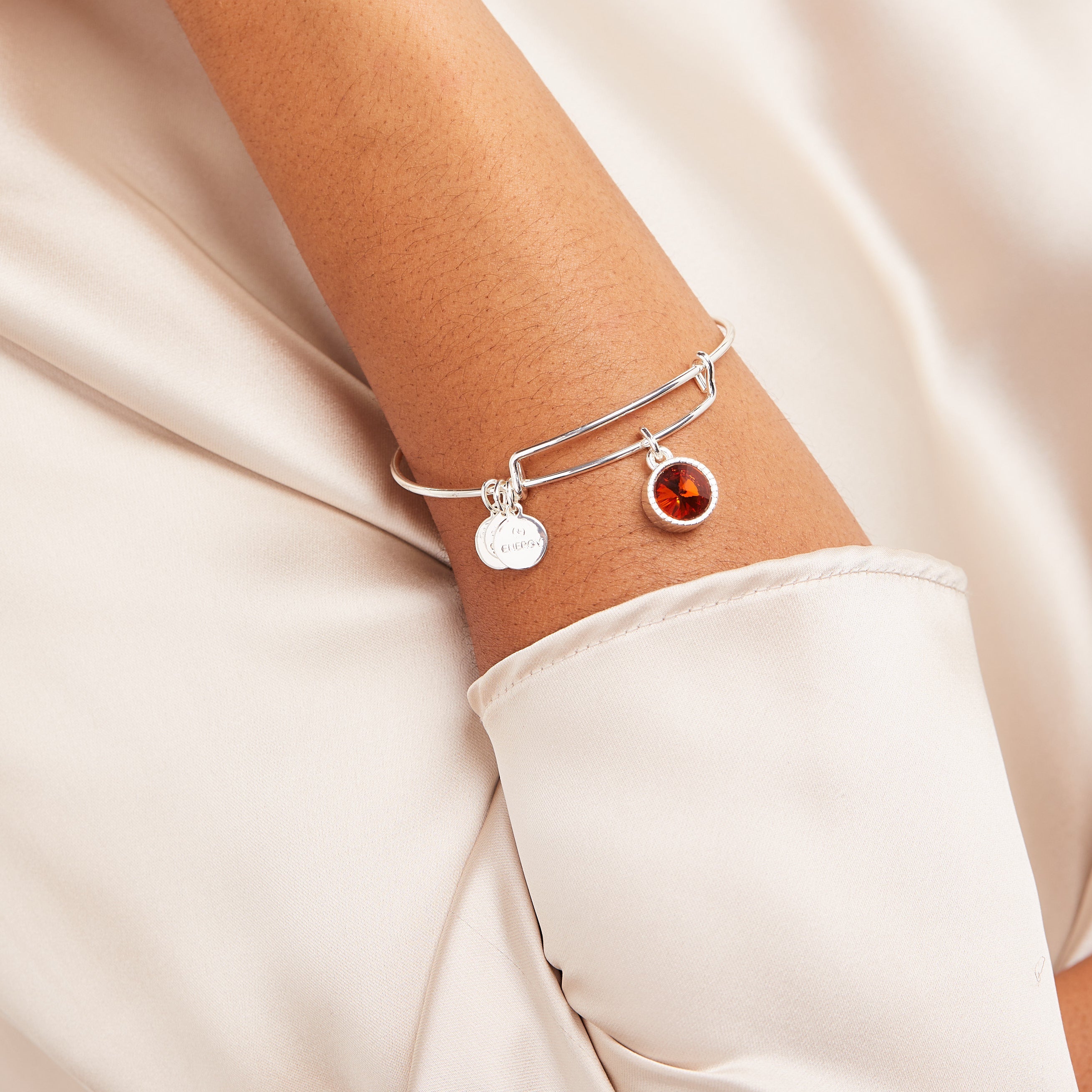 November Birthstone Charm Bangle, Topaz, Bracelets, $ 28.00, A Moment Of Now™