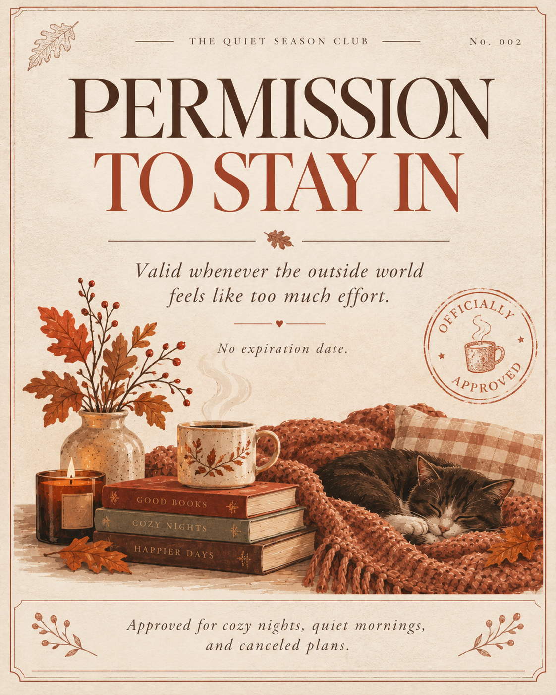 Permission to Stay In keepsake card for October Mail Club