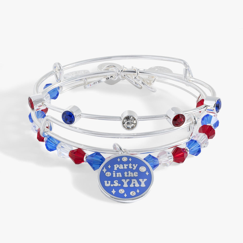 'Party in the U S Yay!' Patriotic Bangle Set of 3, Bracelets, $ 49.90, A Moment Of Now™