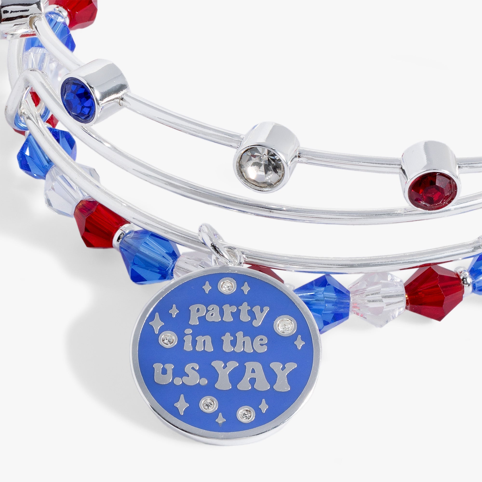 'Party in the U S Yay!' Patriotic Bangle Set of 3, Bracelets, $ 49.90, A Moment Of Now™