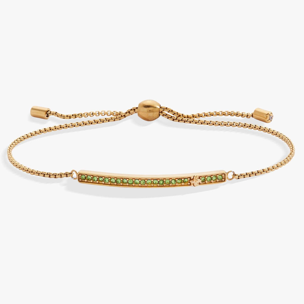 August Everyday Birthstone Pave Bolo Bracelet, Bracelets, $ 38.00, A Moment Of Now™