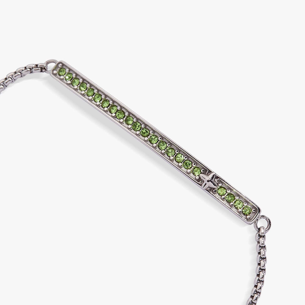 August Everyday Birthstone Pave Bolo Bracelet, Bracelets, $ 38.00, A Moment Of Now™