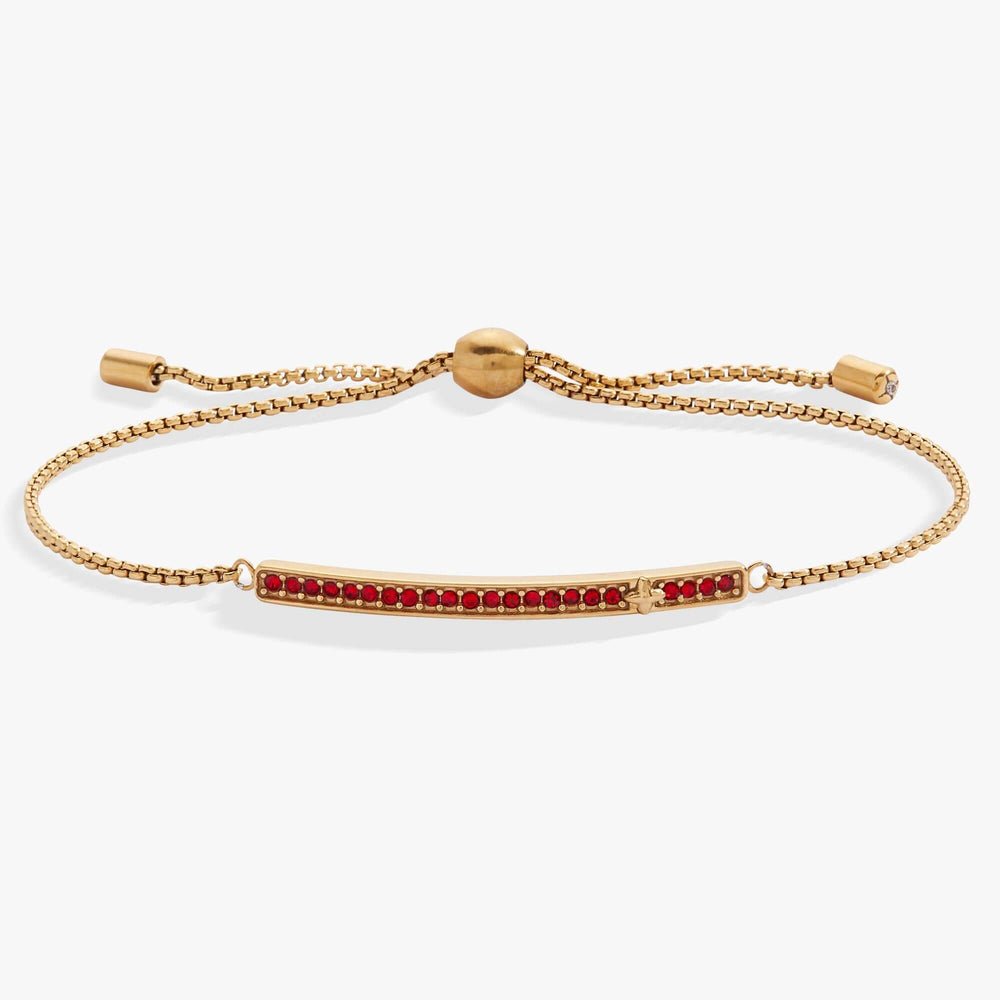 July Everyday Birthstone Pave Bolo Bracelet, Bracelets, $ 38.00, A Moment Of Now™