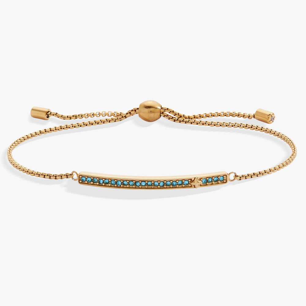 March Everyday Birthstone Pave Bolo Bracelet, Bracelets, $ 38.00, A Moment Of Now™