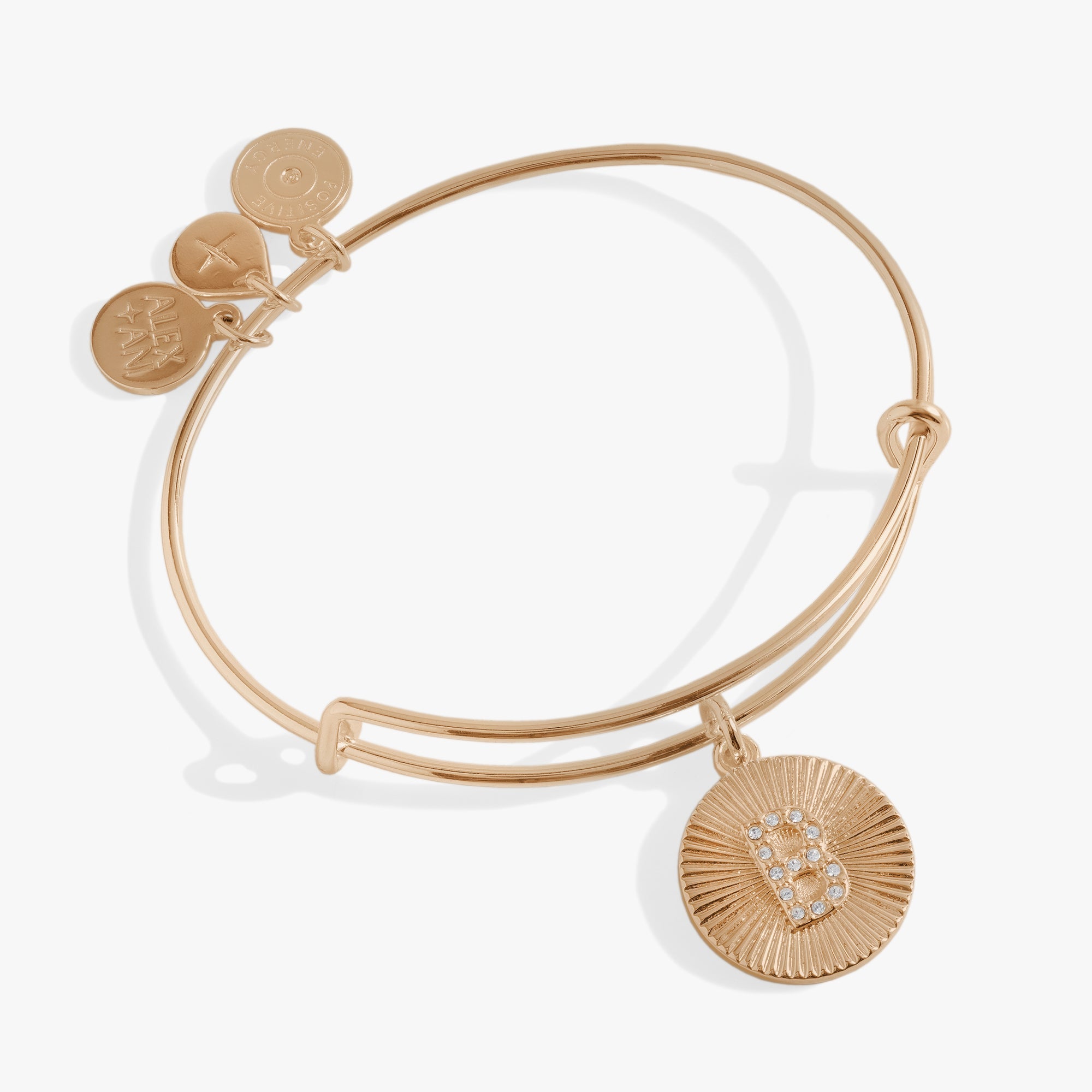 Initial B Pave Starburst Texture Bangle, Bracelets, $ 28.00, A Moment Of Now™