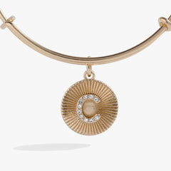 Initial C Pave Starburst Texture Bangle, Bracelets, $ 28.00, A Moment Of Now™