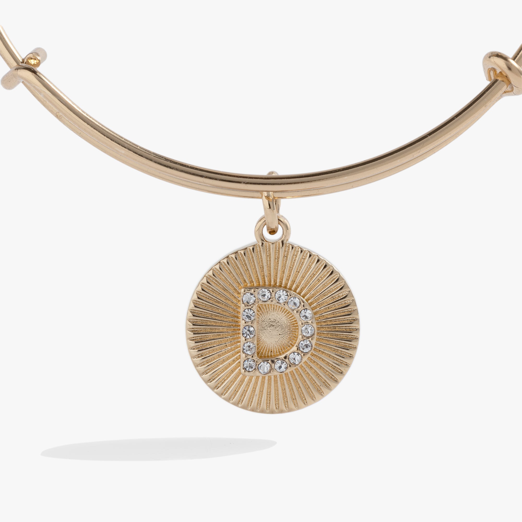 Initial D Pave Starburst Texture Bangle, Bracelets, $ 28.00, A Moment Of Now™