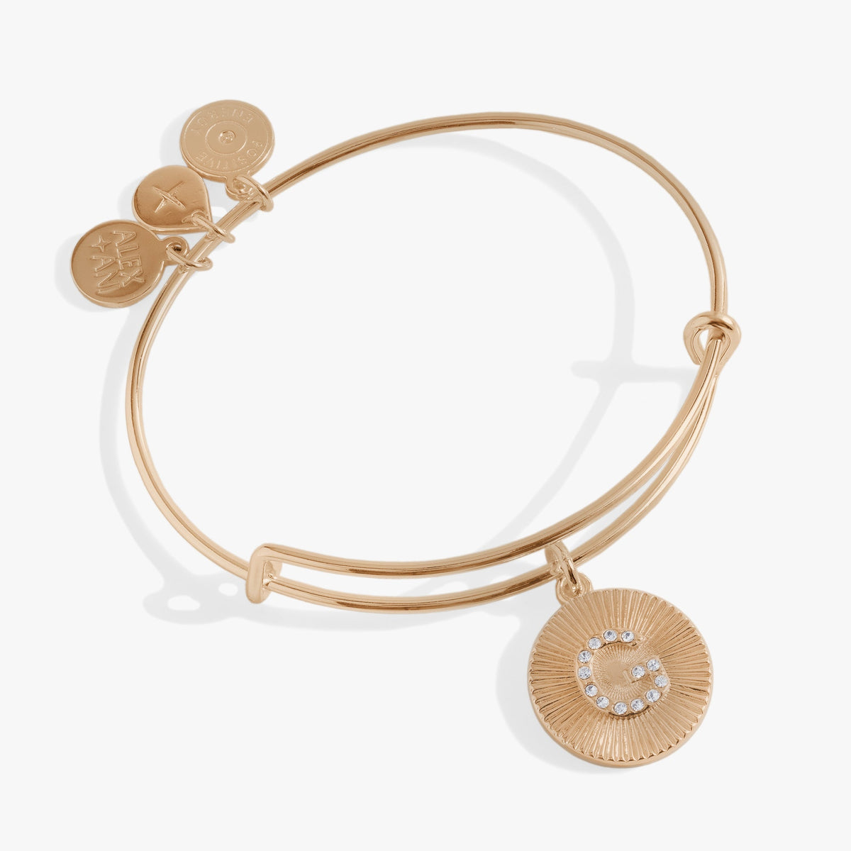 Initial G Pave Starburst Texture Bangle, Bracelets, $ 28.00, A Moment Of Now™