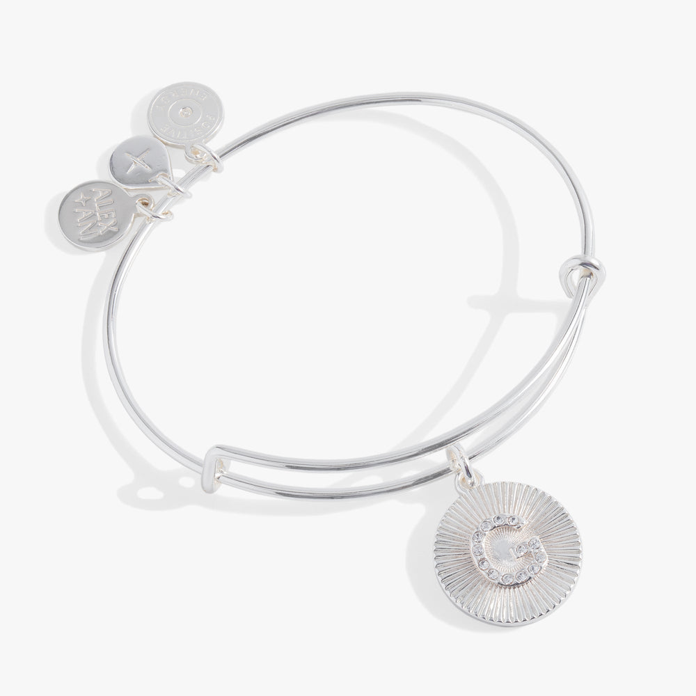 Initial G Pave Starburst Texture Bangle, Bracelets, $ 28.00, A Moment Of Now™