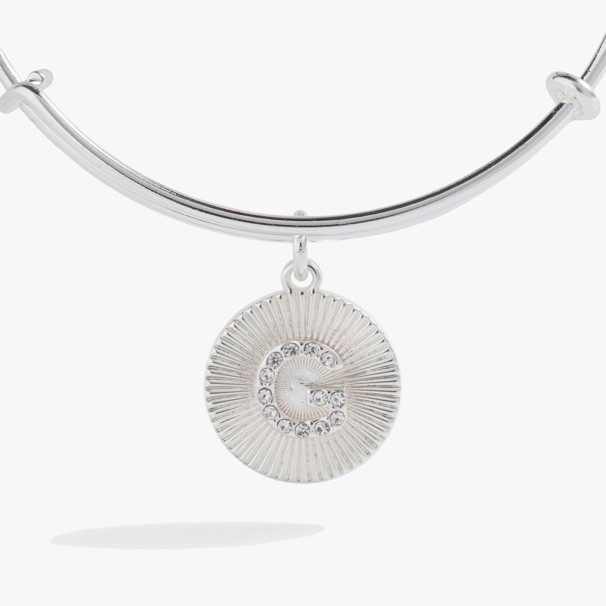 Initial G Pave Starburst Texture Bangle, Bracelets, $ 28.00, A Moment Of Now™