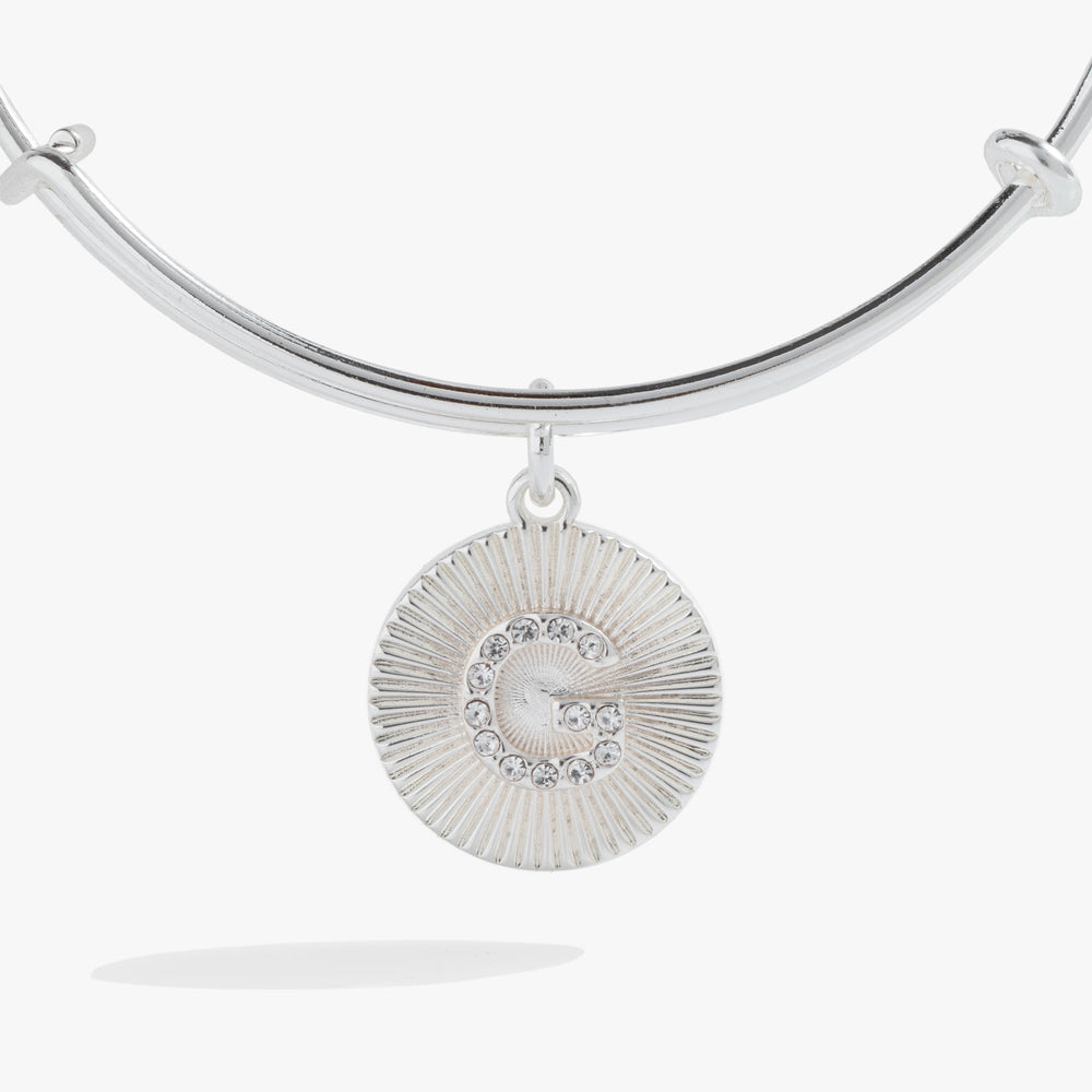 Initial G Pave Starburst Texture Bangle, Bracelets, $ 28.00, A Moment Of Now™