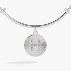 Initial H Pave Starburst Texture Bangle, Bracelets, $ 28.00, A Moment Of Now™