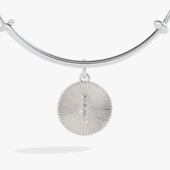 Initial I Pave Starburst Texture Bangle, Bracelets, $ 28.00, A Moment Of Now™