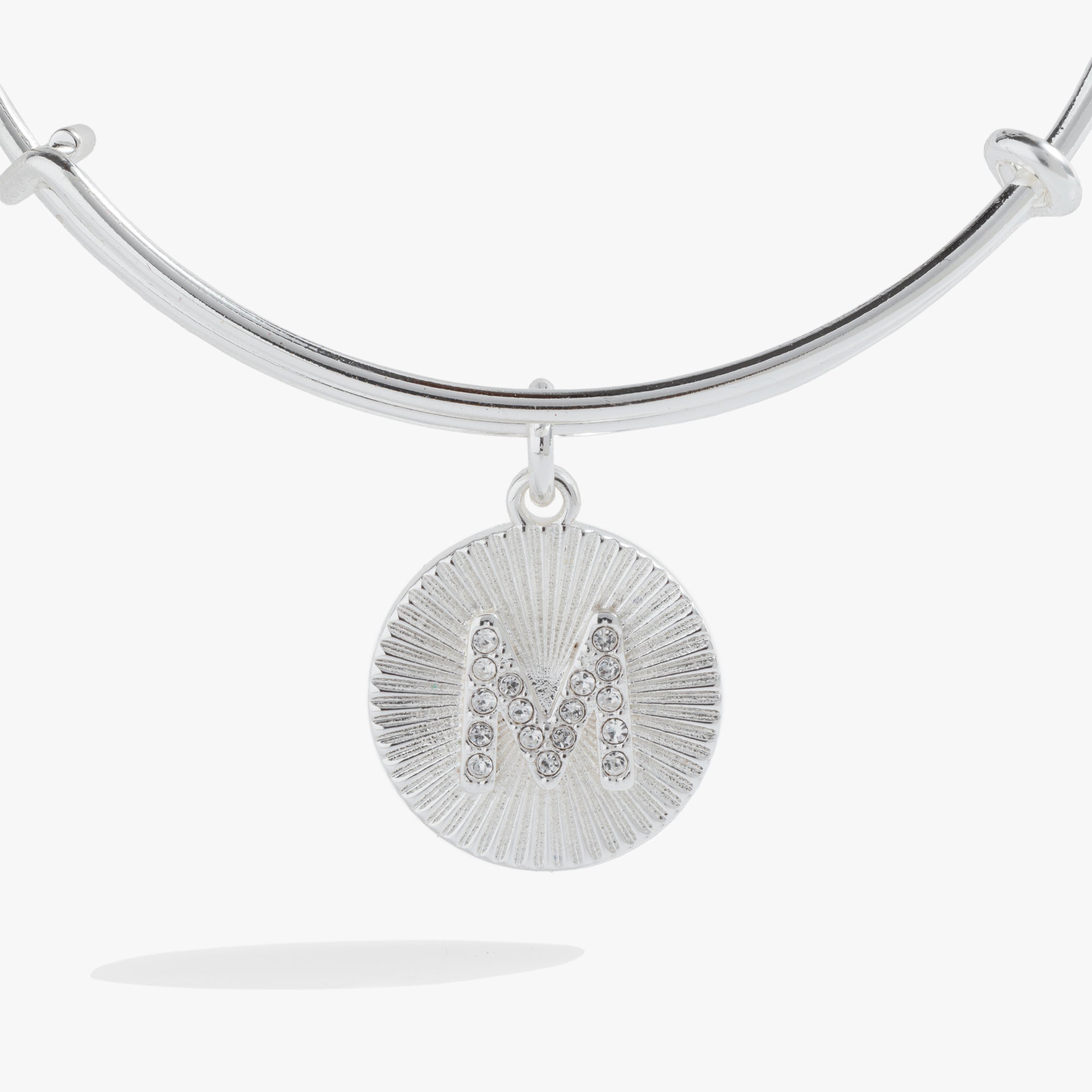 Initial M Pave Starburst Texture Bangle, Bracelets, $ 28.00, A Moment Of Now™