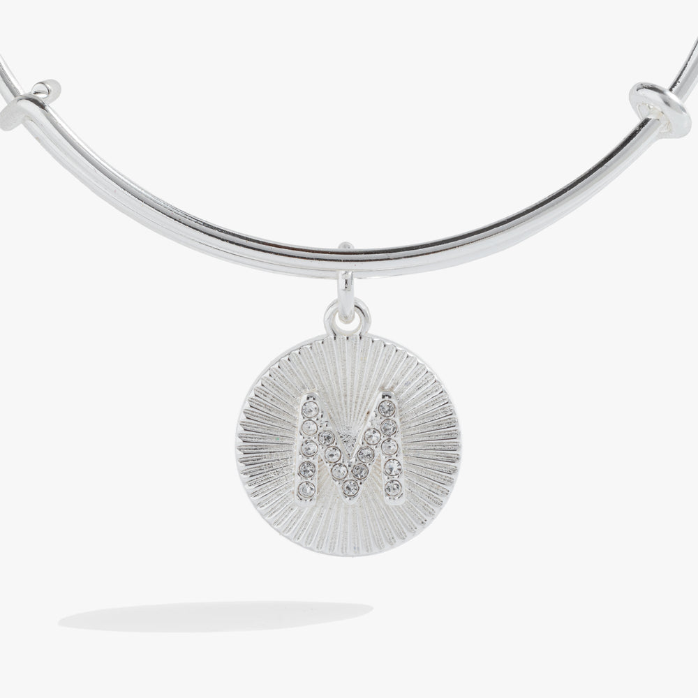 Initial M Pave Starburst Texture Bangle, Bracelets, $ 28.00, A Moment Of Now™