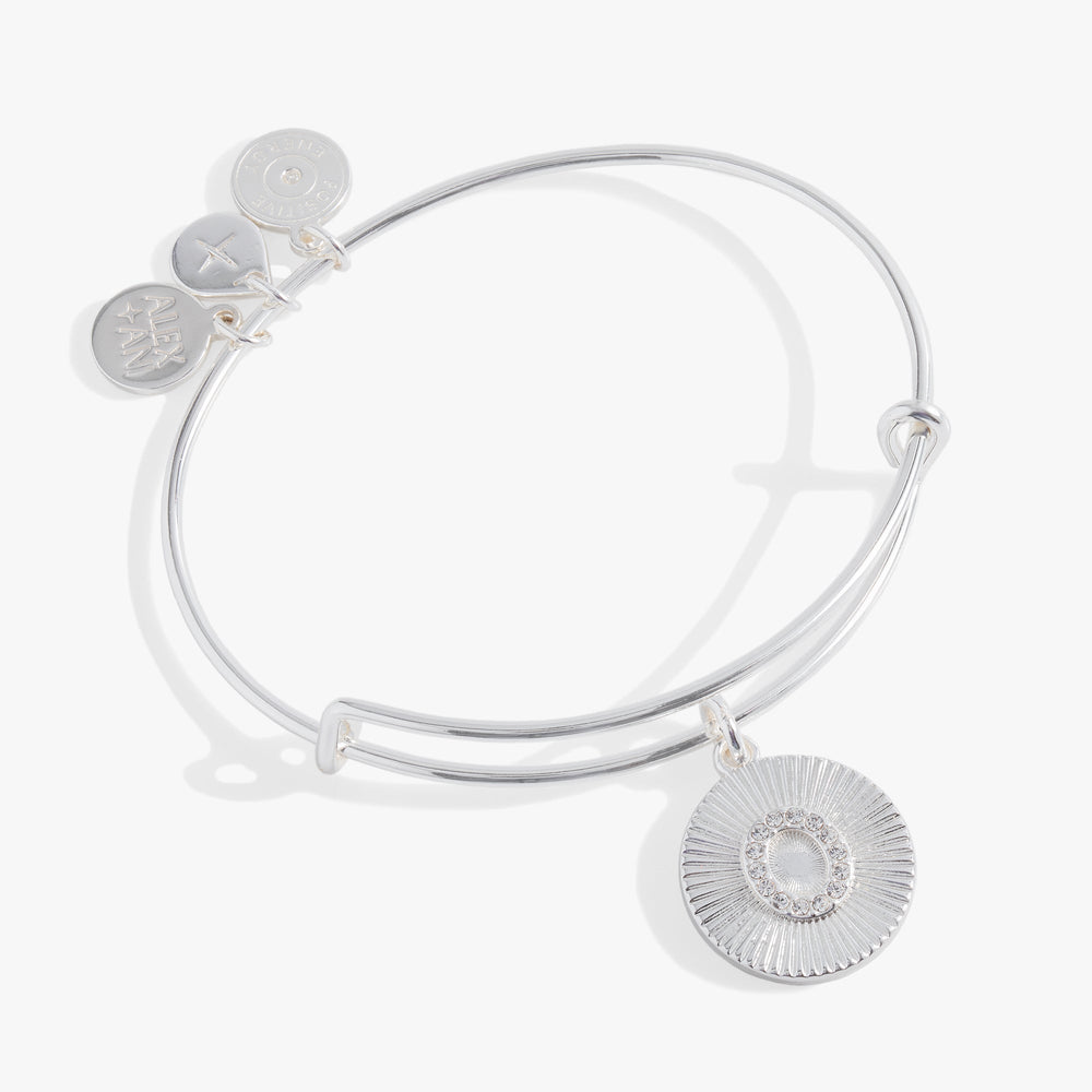 Initial O Pave Starburst Texture Bangle, Bracelets, $ 28.00, A Moment Of Now™
