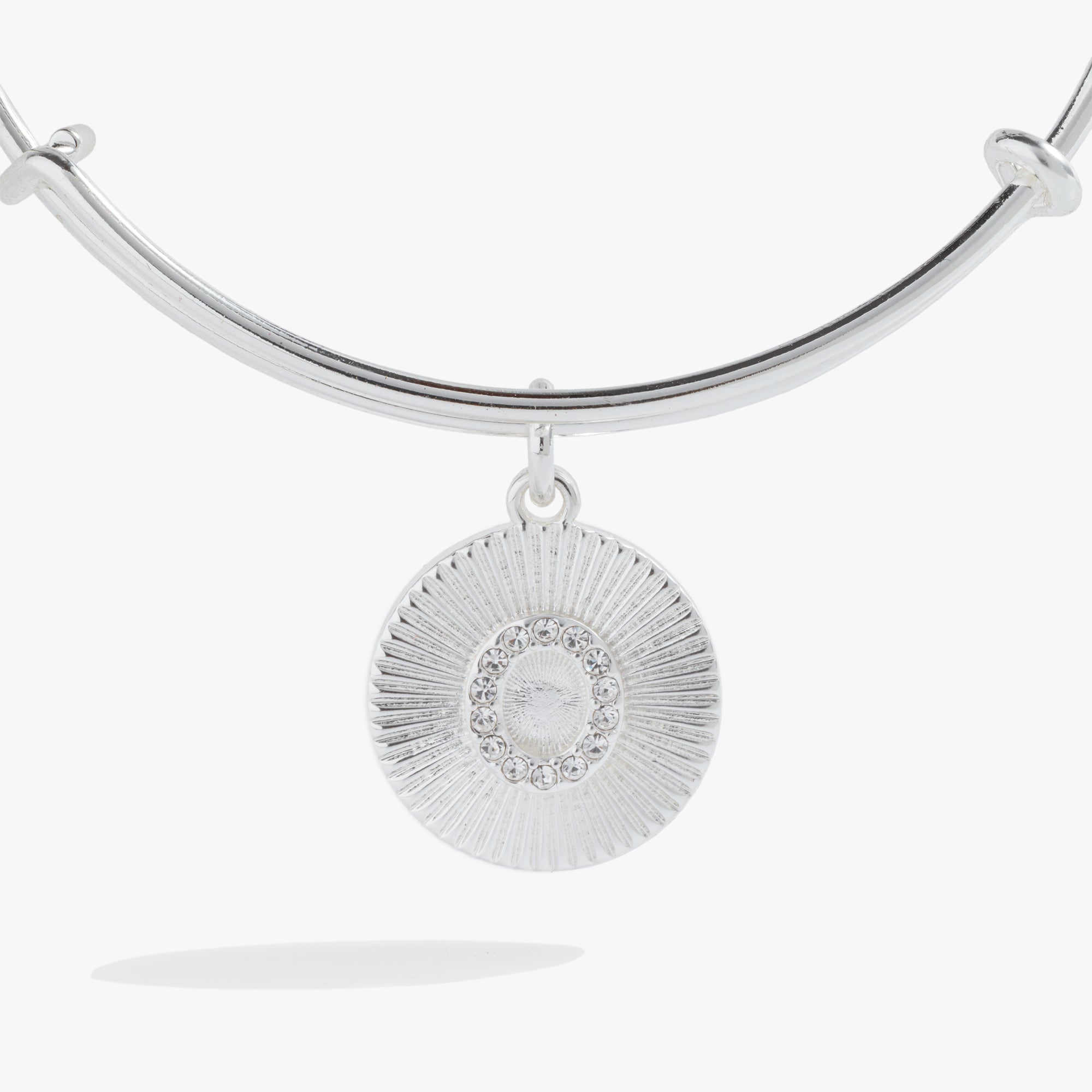 Initial O Pave Starburst Texture Bangle, Bracelets, $ 28.00, A Moment Of Now™