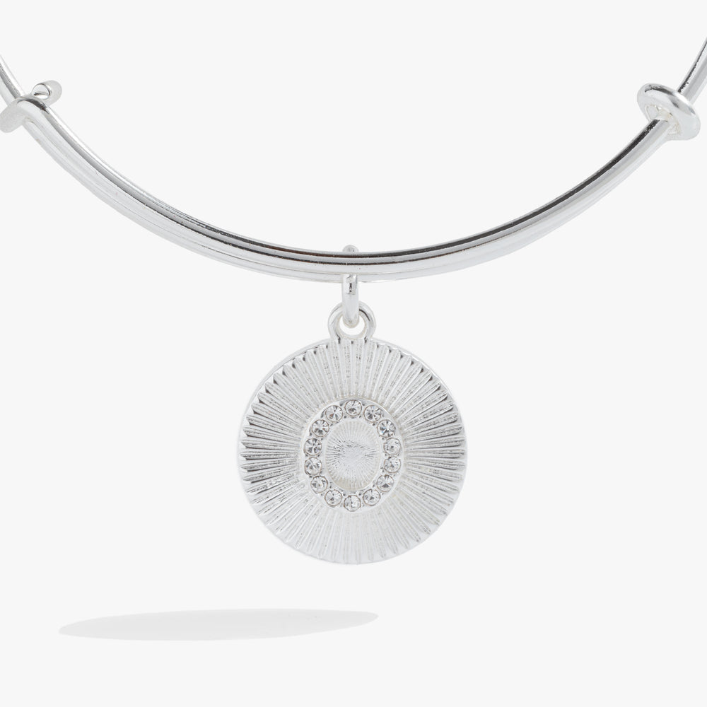 Initial O Pave Starburst Texture Bangle, Bracelets, $ 28.00, A Moment Of Now™