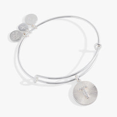 Initial T Pave Starburst Texture Bangle, Bracelets, $ 28.00, A Moment Of Now™