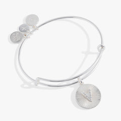 Initial V Pave Starburst Texture Bangle, Bracelets, $ 28.00, A Moment Of Now™