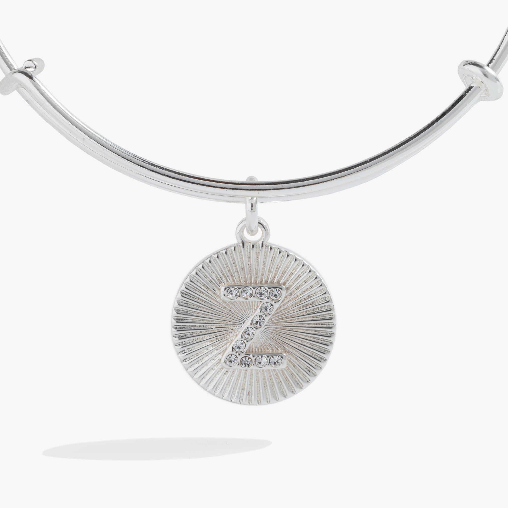 Initial Z Pave Starburst Texture Bangle, Bracelets, $ 28.00, A Moment Of Now™