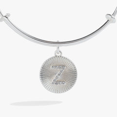 Initial Z Pave Starburst Texture Bangle, Bracelets, $ 28.00, A Moment Of Now™