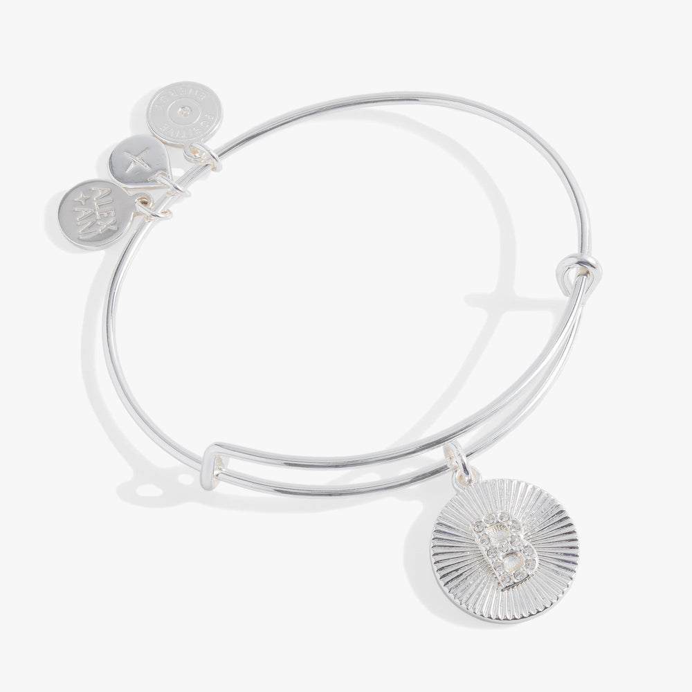 Initial B Pave Starburst Texture Bangle, Bracelets, $ 28.00, A Moment Of Now™