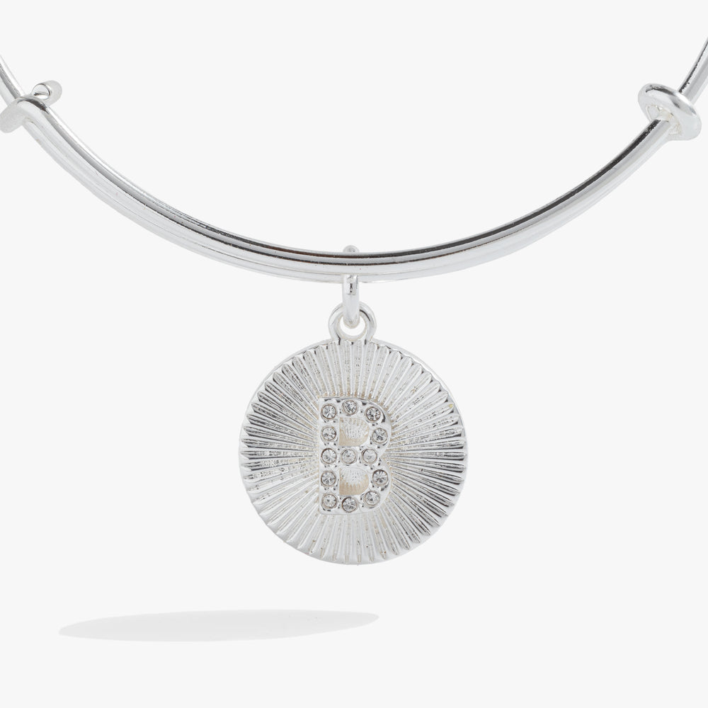 Initial B Pave Starburst Texture Bangle, Bracelets, $ 28.00, A Moment Of Now™