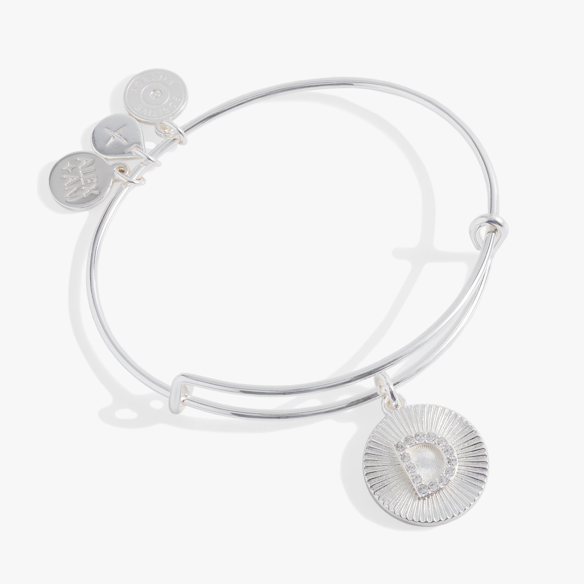 Initial D Pave Starburst Texture Bangle, Bracelets, $ 28.00, A Moment Of Now™