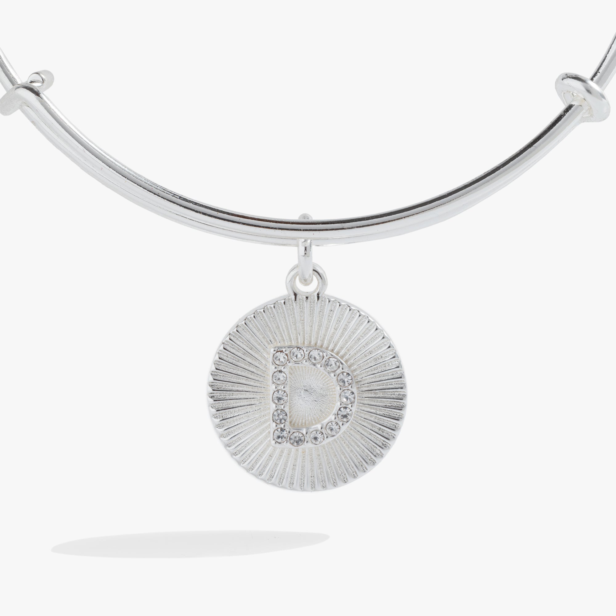 Initial D Pave Starburst Texture Bangle, Bracelets, $ 28.00, A Moment Of Now™