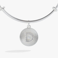 Initial D Pave Starburst Texture Bangle, Bracelets, $ 28.00, A Moment Of Now™
