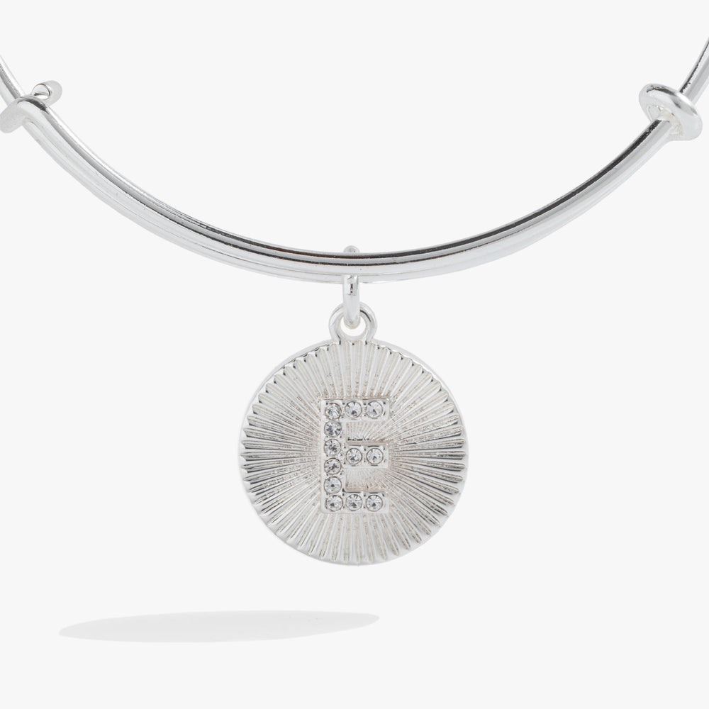 Initial E Pave Starburst Texture Bangle, Bracelets, $ 28.00, A Moment Of Now™