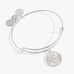Initial F Pave Starburst Texture Bangle, Bracelets, $ 28.00, A Moment Of Now™