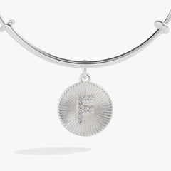Initial F Pave Starburst Texture Bangle, Bracelets, $ 28.00, A Moment Of Now™