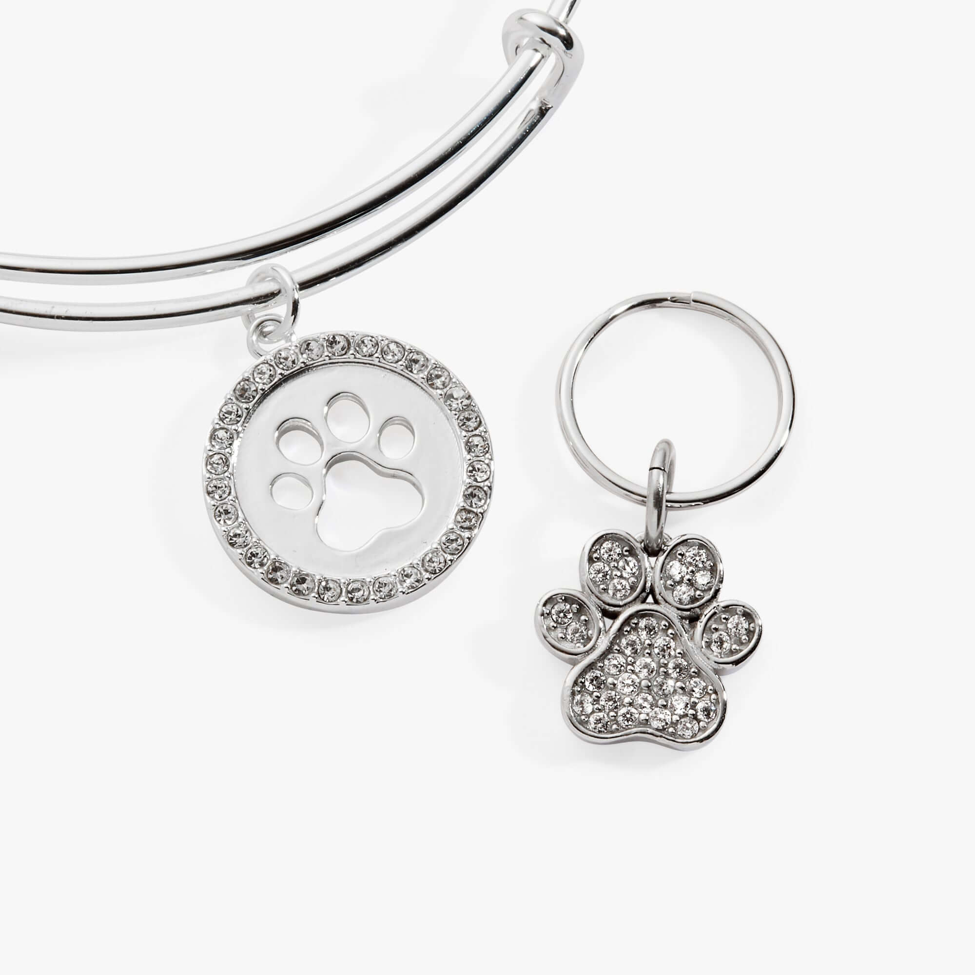 Paw Print Bangle & Pet Collar Charm Set of 2, Bracelets, $ 44.00, A Moment Of Now™