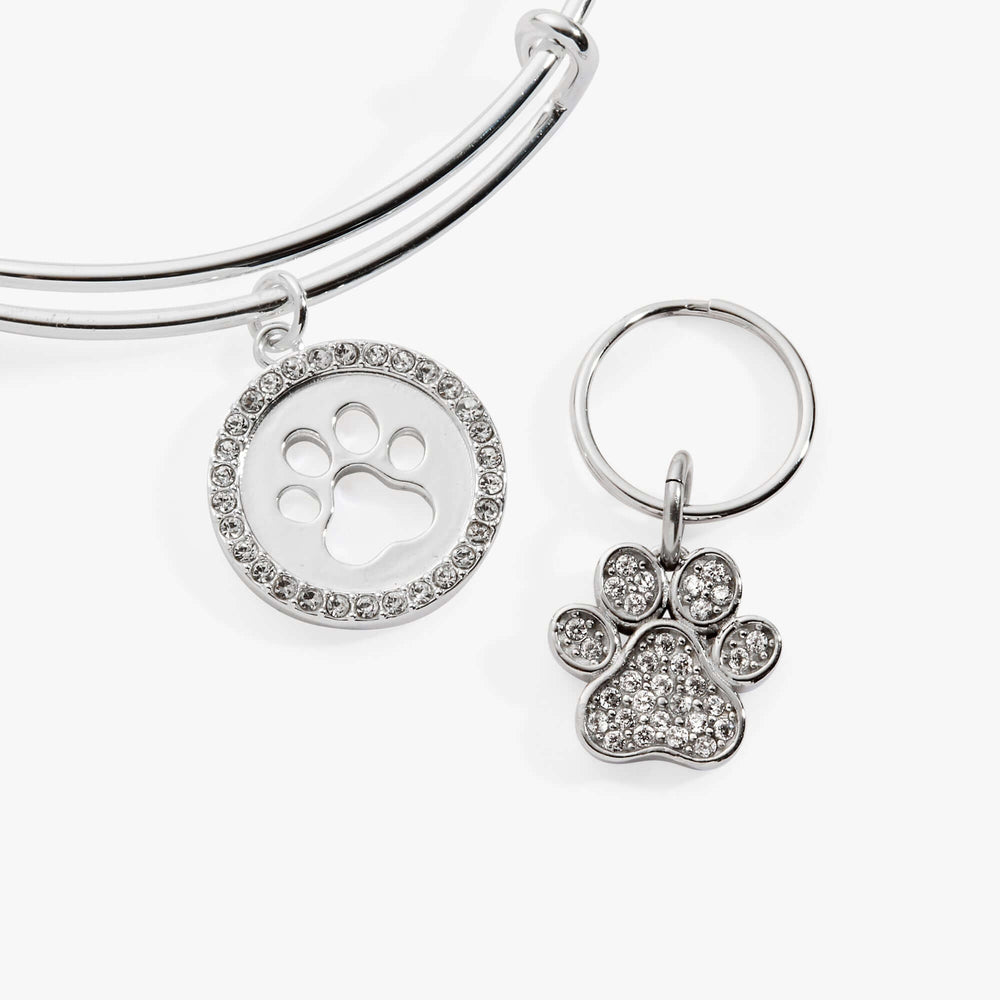 Paw Print Bangle & Pet Collar Charm Set of 2, Bracelets, $ 44.00, A Moment Of Now™