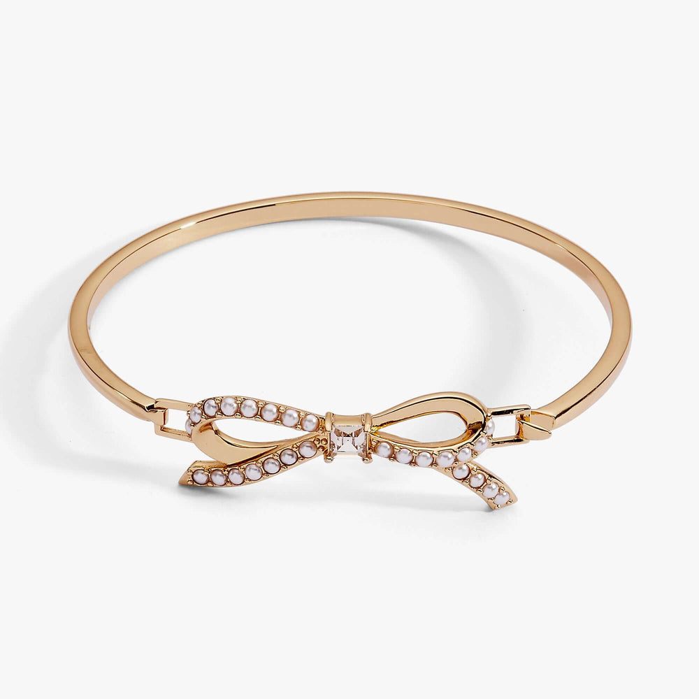 Bow Pearl Coquette Tension Bangle, Bracelets, $ 44.00, A Moment Of Now™